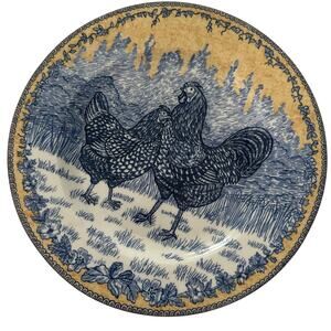 Vintage American Atelier Rooster Toile 5063 Plates - Set Of 4